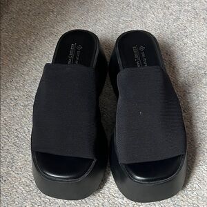 Call It Spring Black Platform Slides